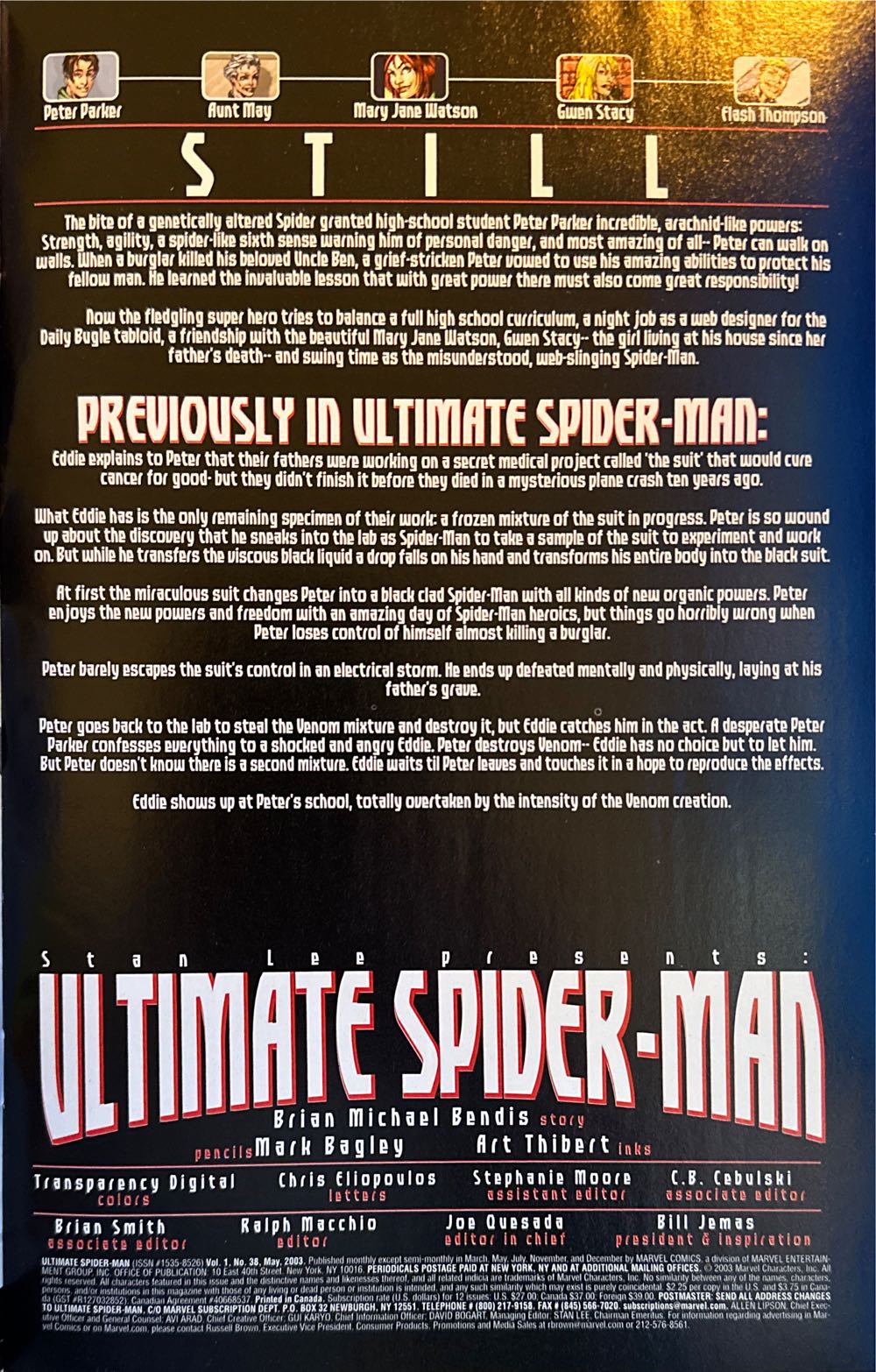Ultimate Spider-Man - Marvel Comics (38 - May 2003) comic book collectible [Barcode 75960605031403811] - Main Image 2