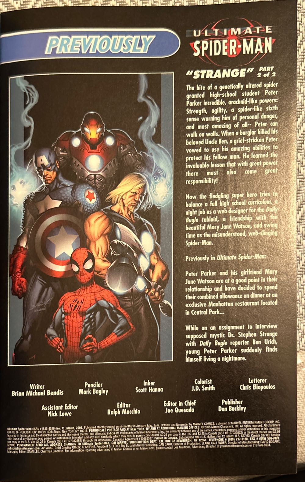 Ultimate Spider-Man - Marvel Comics (71 - Mar 2005) comic book collectible [Barcode 75960605031407111] - Main Image 3