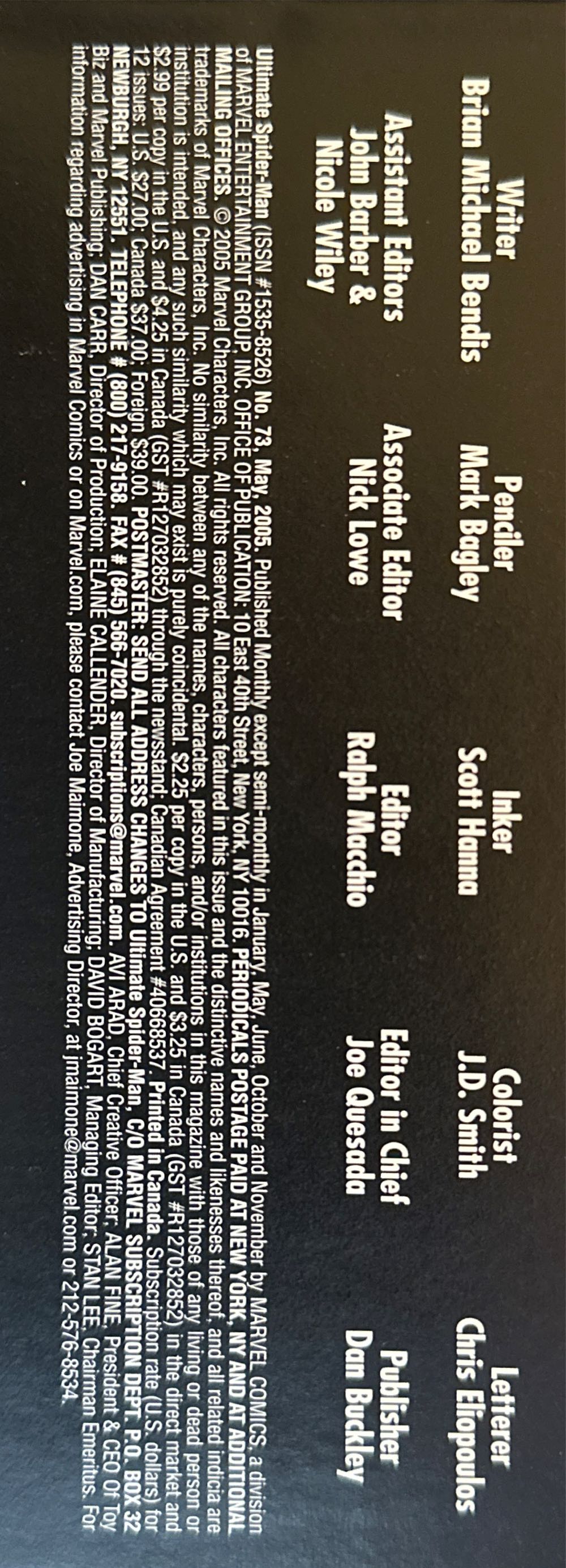 Ultimate Spider-Man - Marvel Comics (73 - May 2005) comic book collectible [Barcode 75960605031407311] - Main Image 3