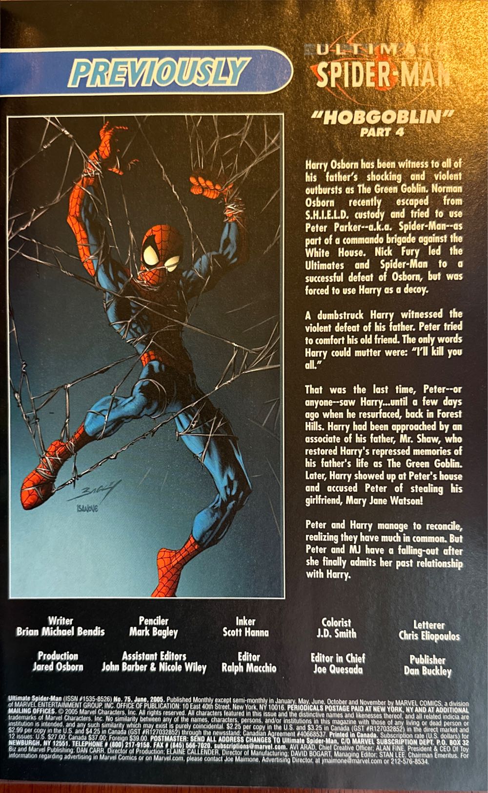 Ultimate Spider-Man - Marvel Comics (75 - Jun 2005) comic book collectible [Barcode 75960605031407511] - Main Image 2