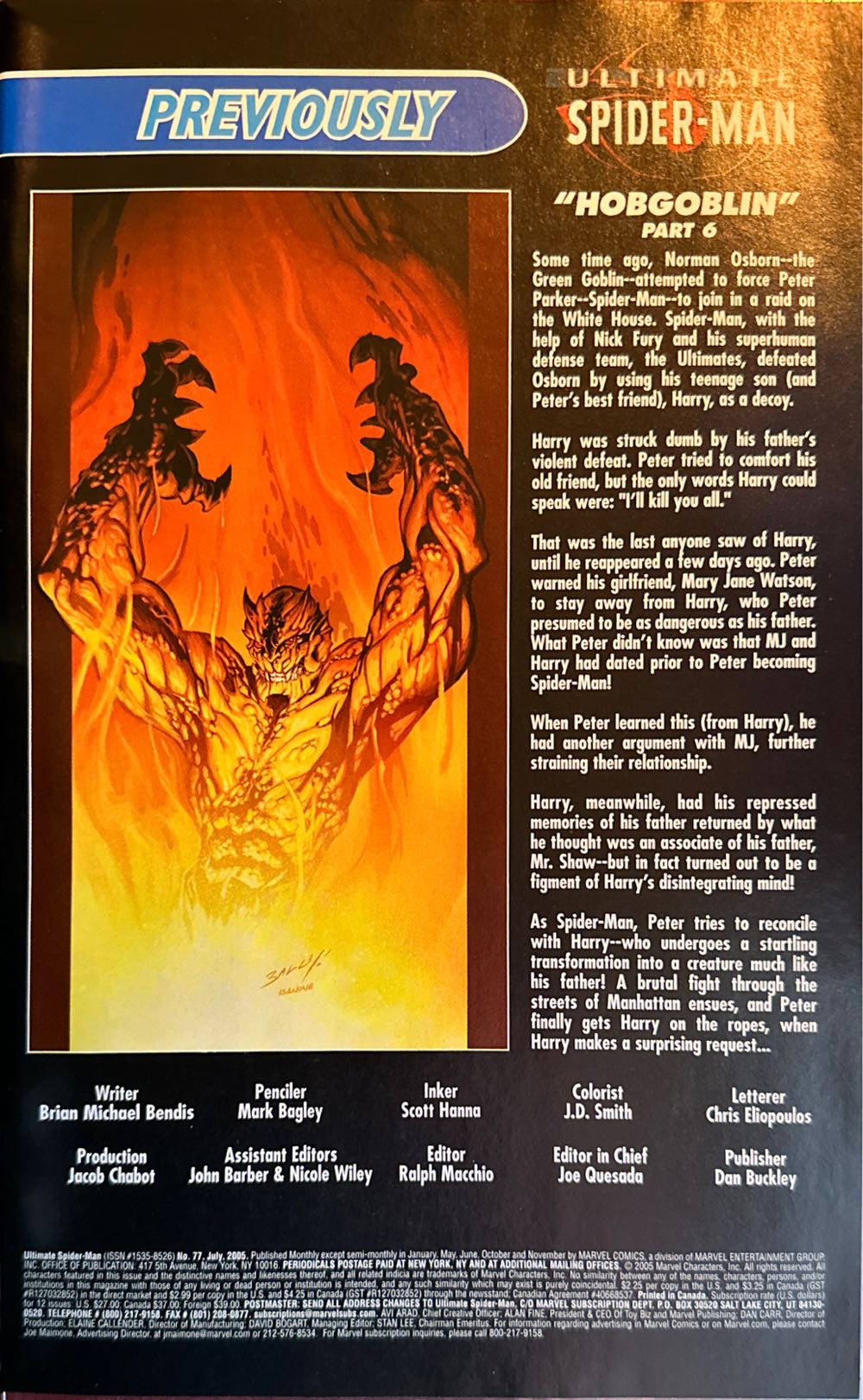 Ultimate Spider-Man - Marvel Comics (77 - 07/2005) comic book collectible [Barcode 75960605031407711] - Main Image 3