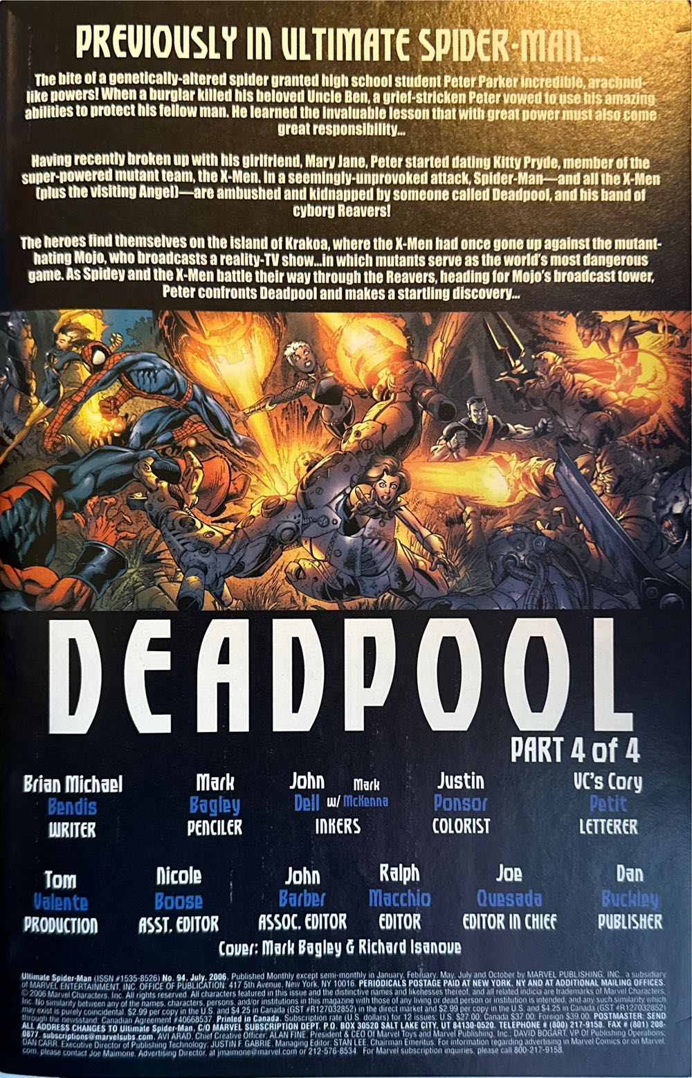 Ultimate Spider-Man (2000) - Marvel Comics (94 - Jul 2006) comic book collectible [Barcode 75960605031409411] - Main Image 2