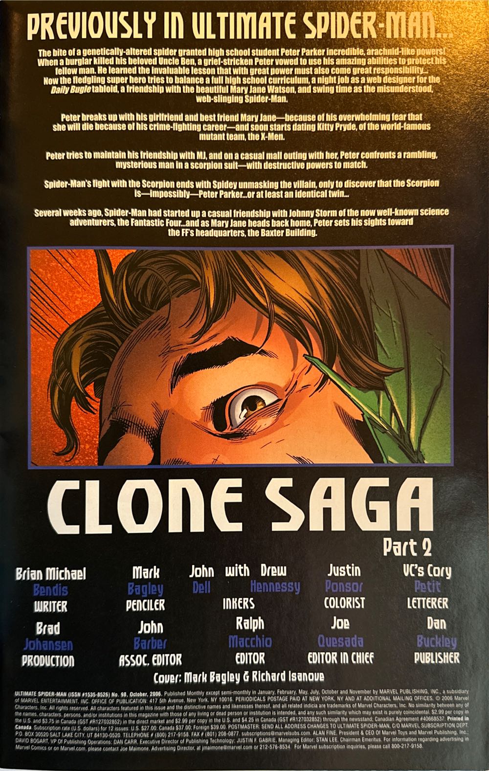 Ultimate Spider-Man (105) - Marvel Comics (98 - Oct 2006) comic book collectible [Barcode 75960605031409811] - Main Image 2