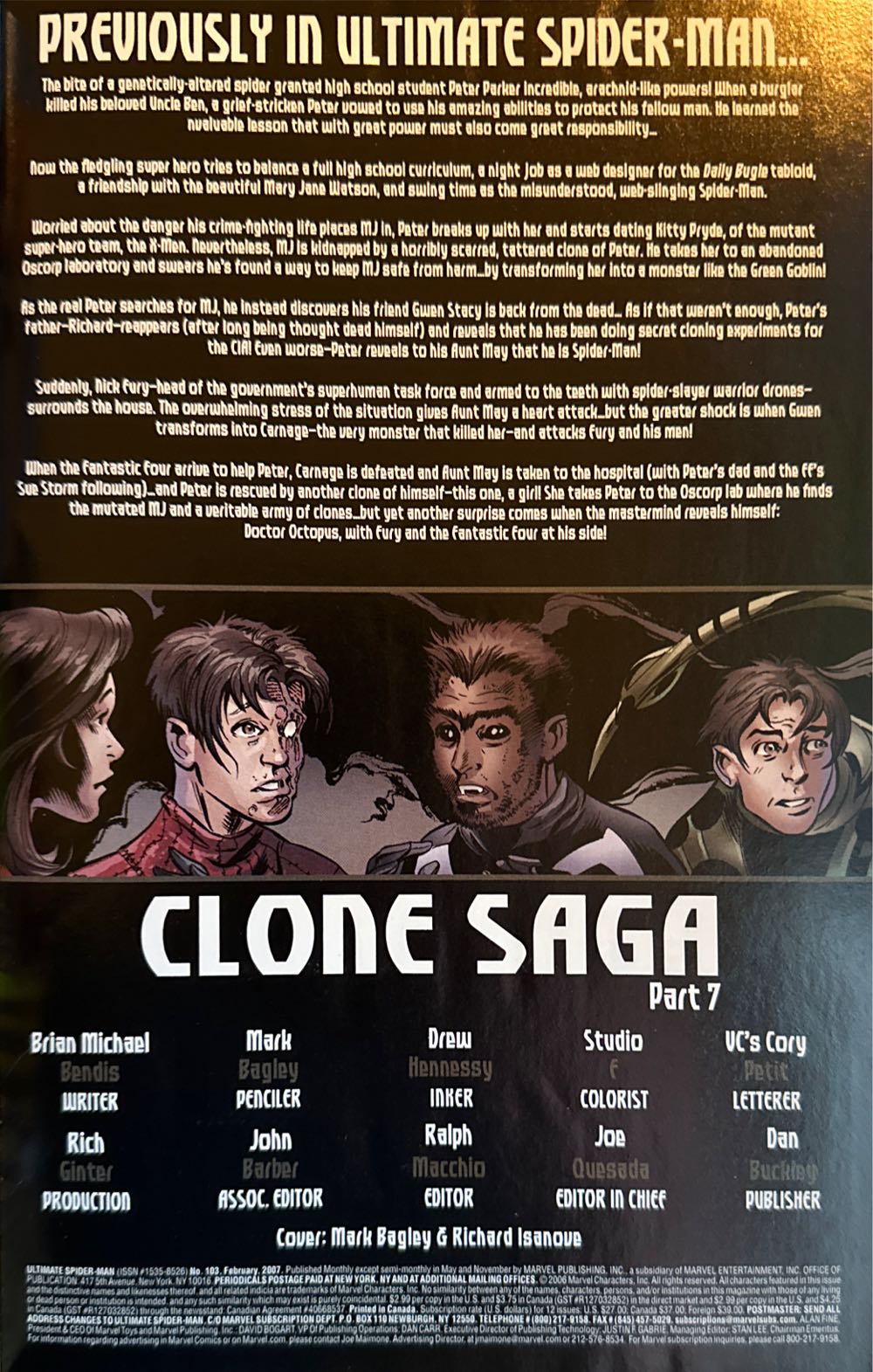 Ultimate Spider-Man - Marvel Comics (103 - Feb 2007) comic book collectible [Barcode 75960605031410311] - Main Image 2