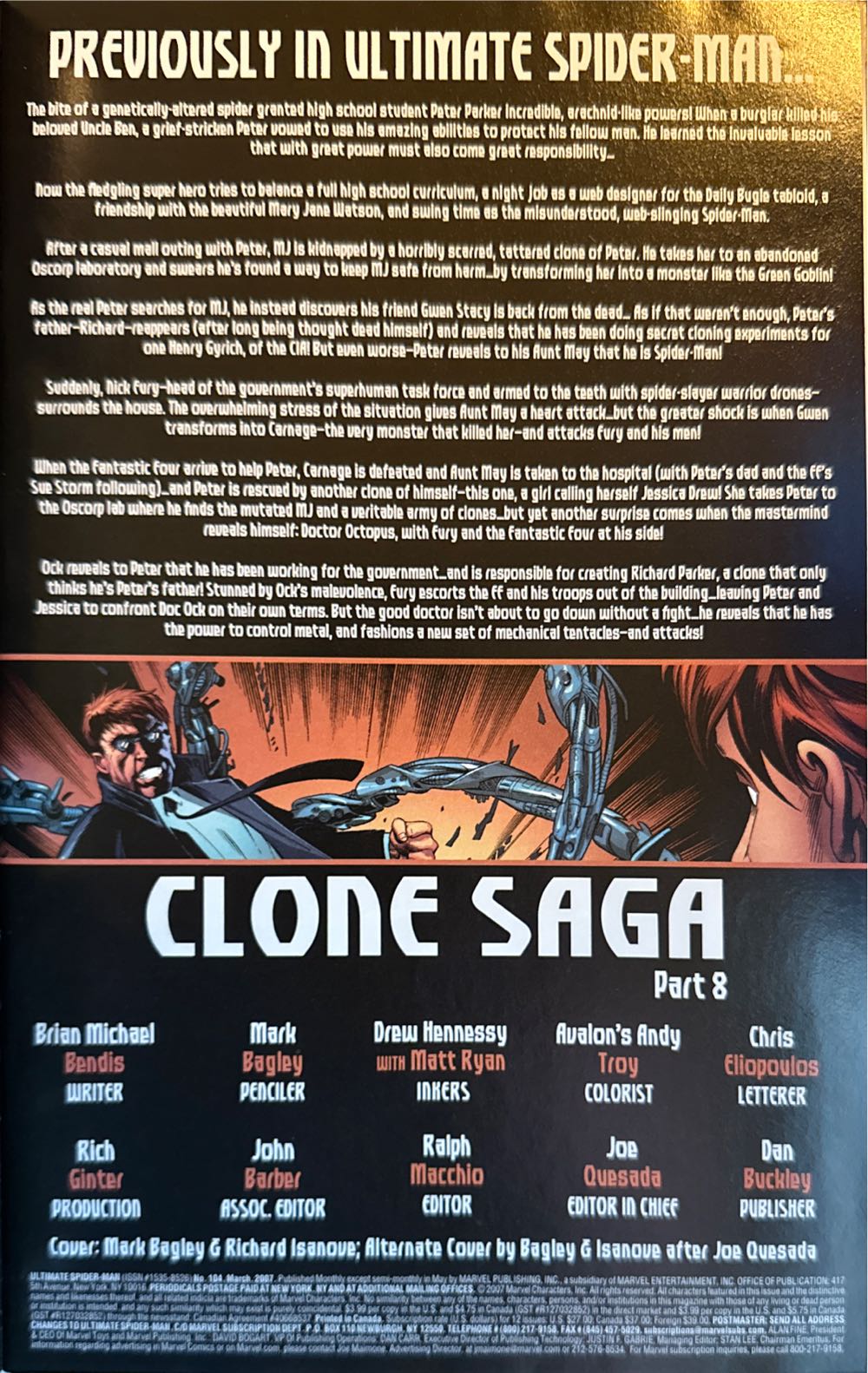 Ultimate Spider-Man - Marvel Comics (104 - Mar 2007) comic book collectible [Barcode 75960605031410411] - Main Image 2