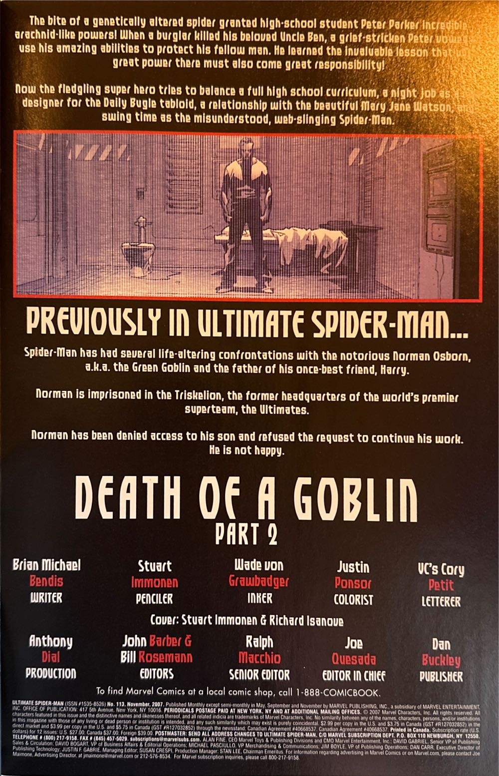 Ultimate Spider-Man - Marvel Comics (113 - Nov 2007) comic book collectible [Barcode 75960605031411311] - Main Image 3