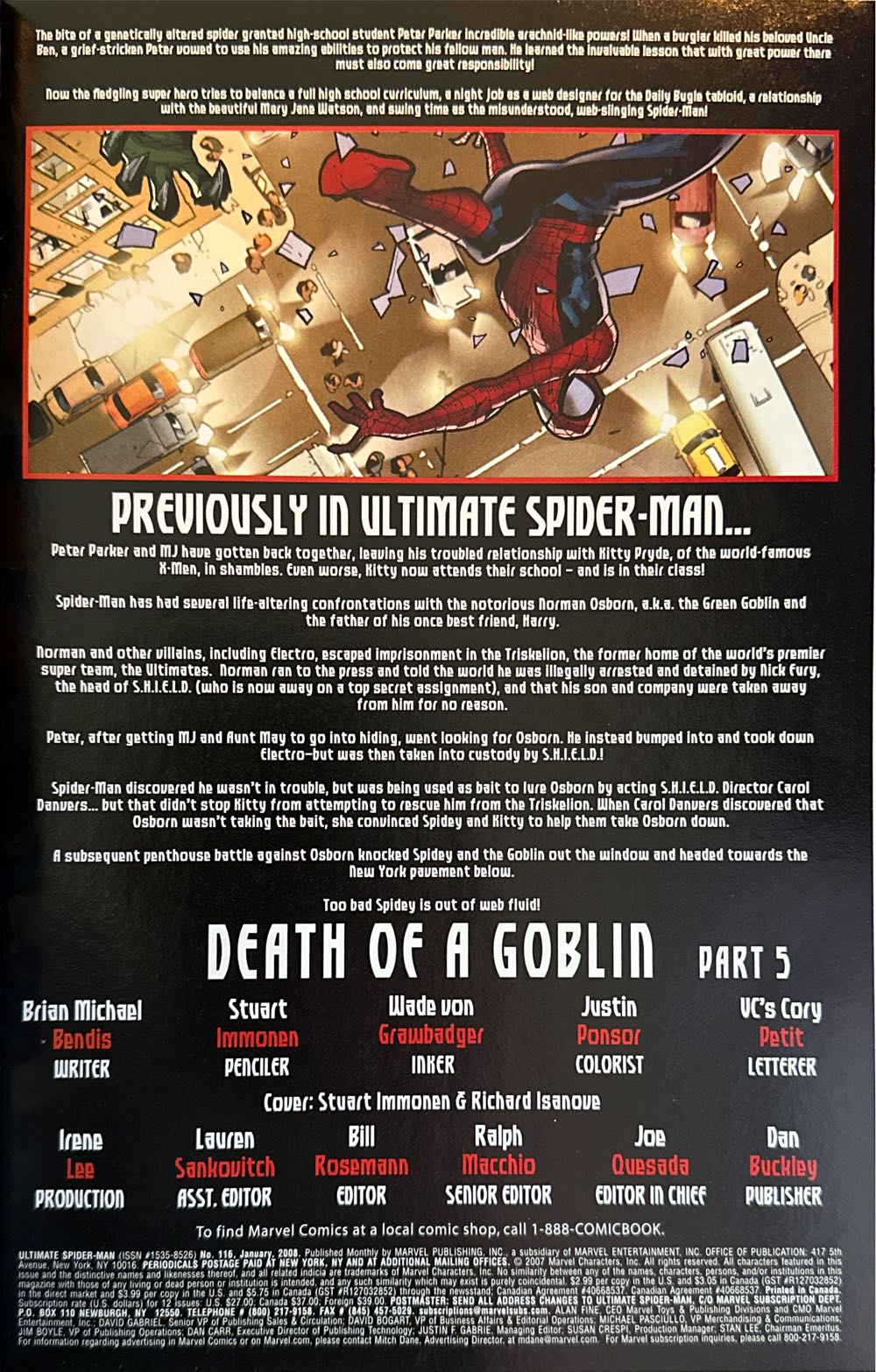 Ultimate Spider-Man - Marvel Comics (116 - Jan 2008) comic book collectible [Barcode 75960605031411611] - Main Image 2