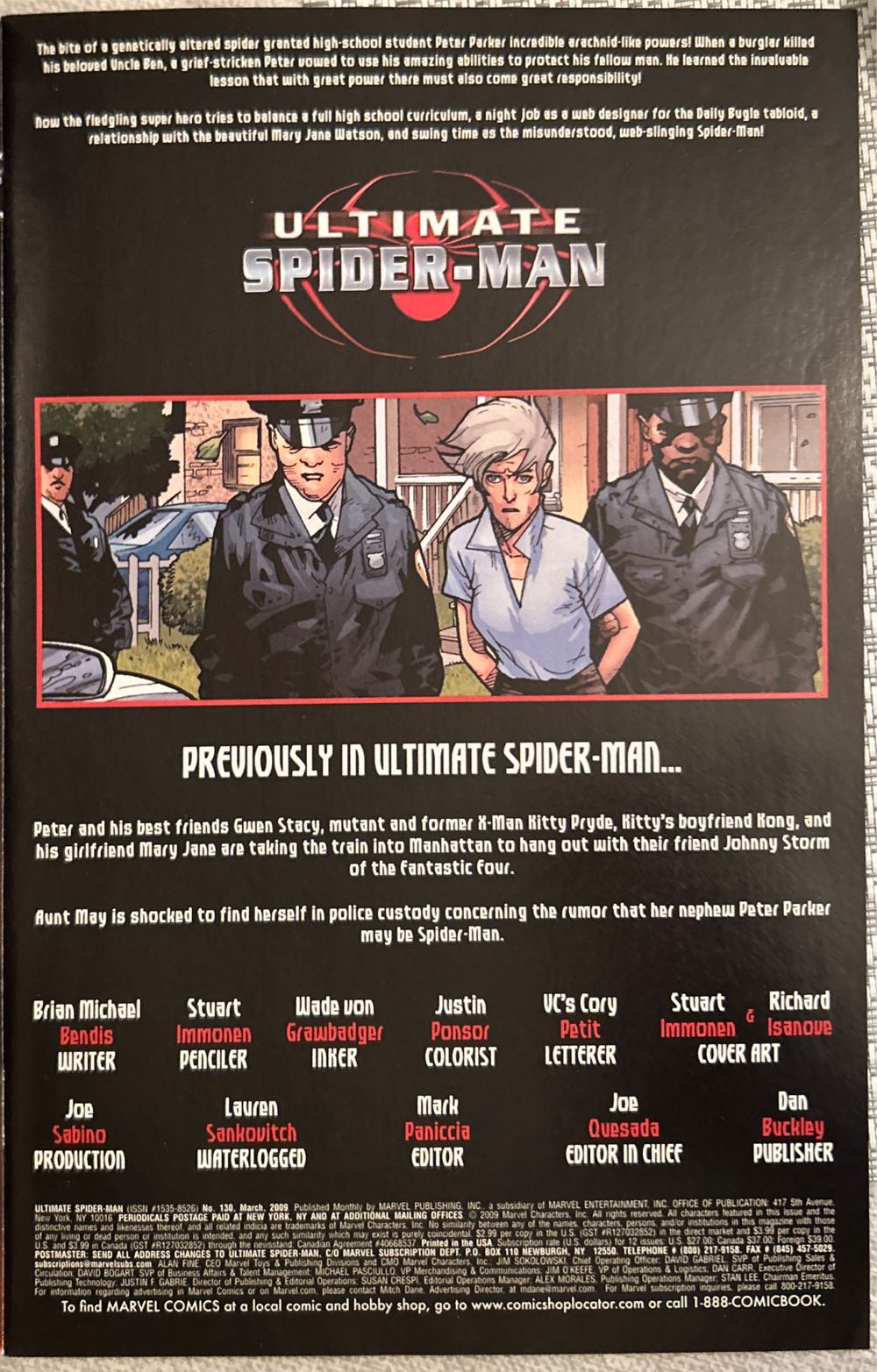 Ultimate Spider-Man 130 - Marvel Comics (130 - Mar 2009) comic book collectible [Barcode 75960605031413011] - Main Image 3