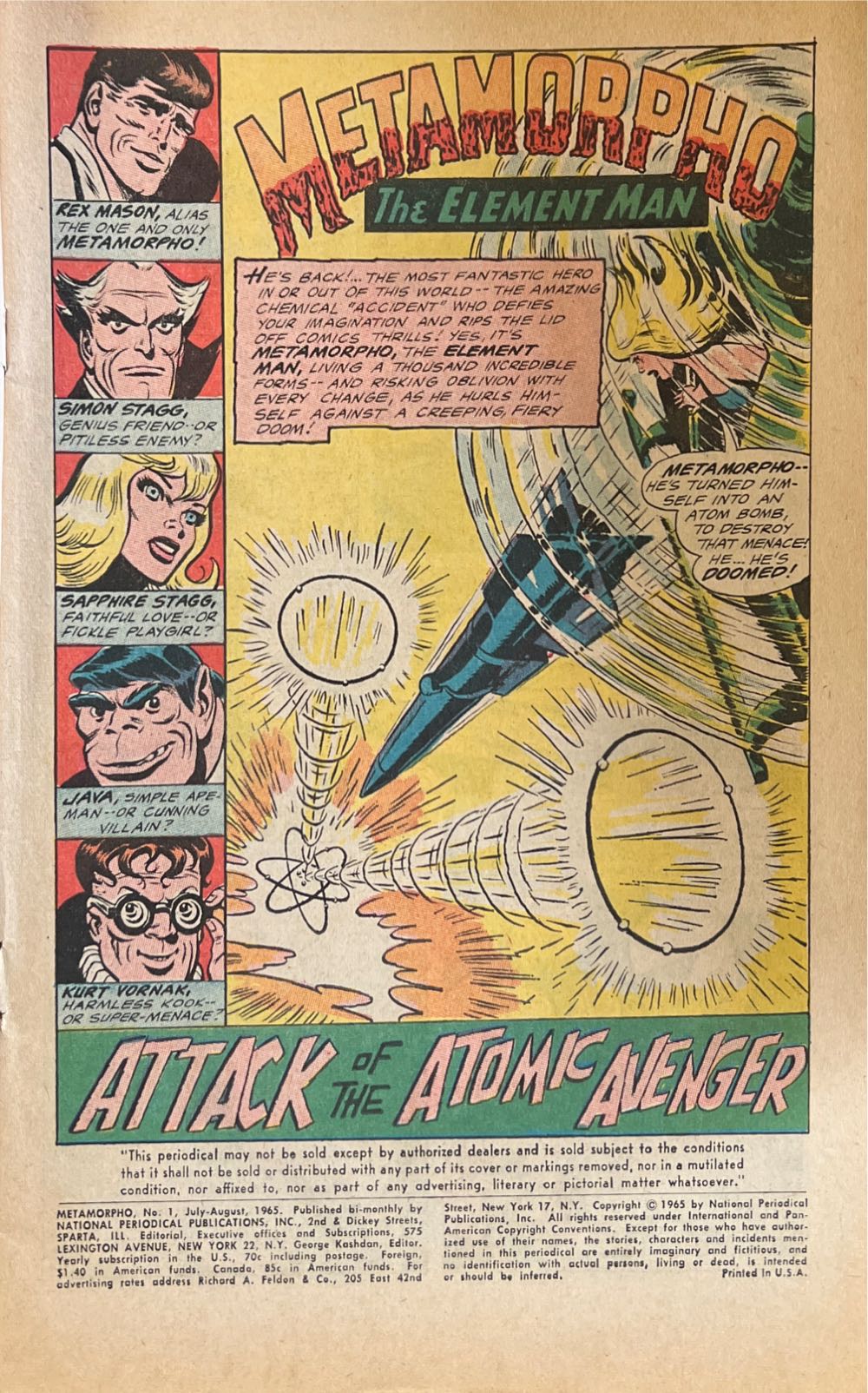 Metamorpho - DC Comics (1 - Aug 1965) comic book collectible [Barcode 761941259291] - Main Image 2