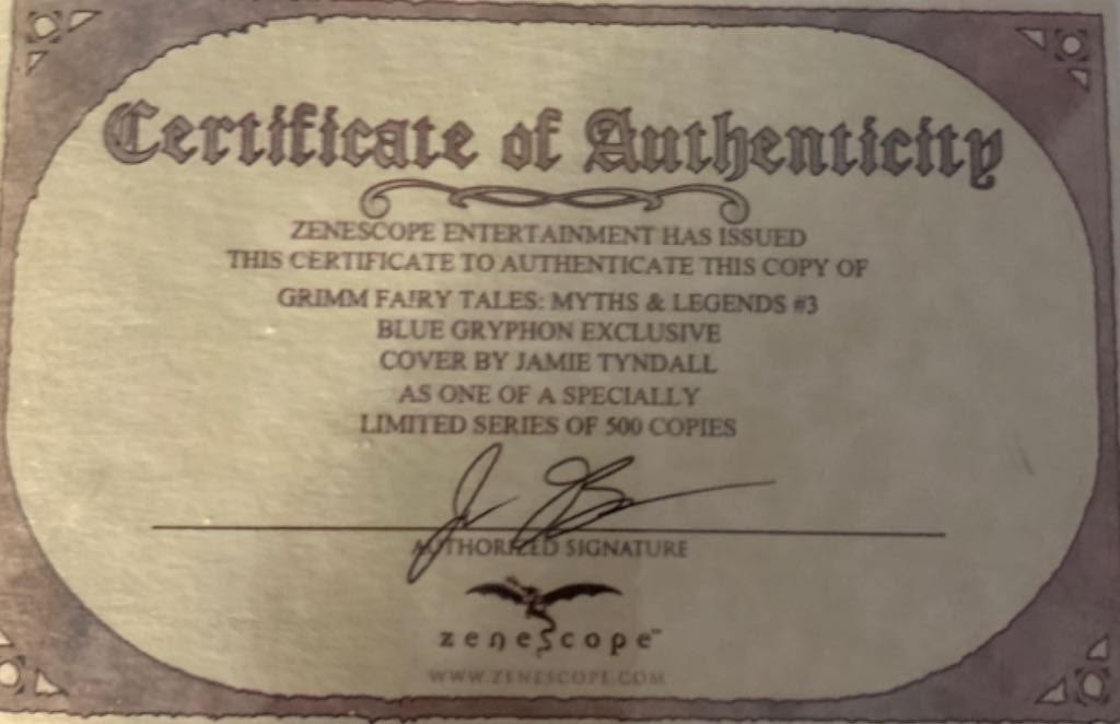 Grimm Fairy Tales: Myths and Legends - Zenescope Entertainment, Inc. (3) comic book collectible [Barcode 705105735177] - Main Image 2