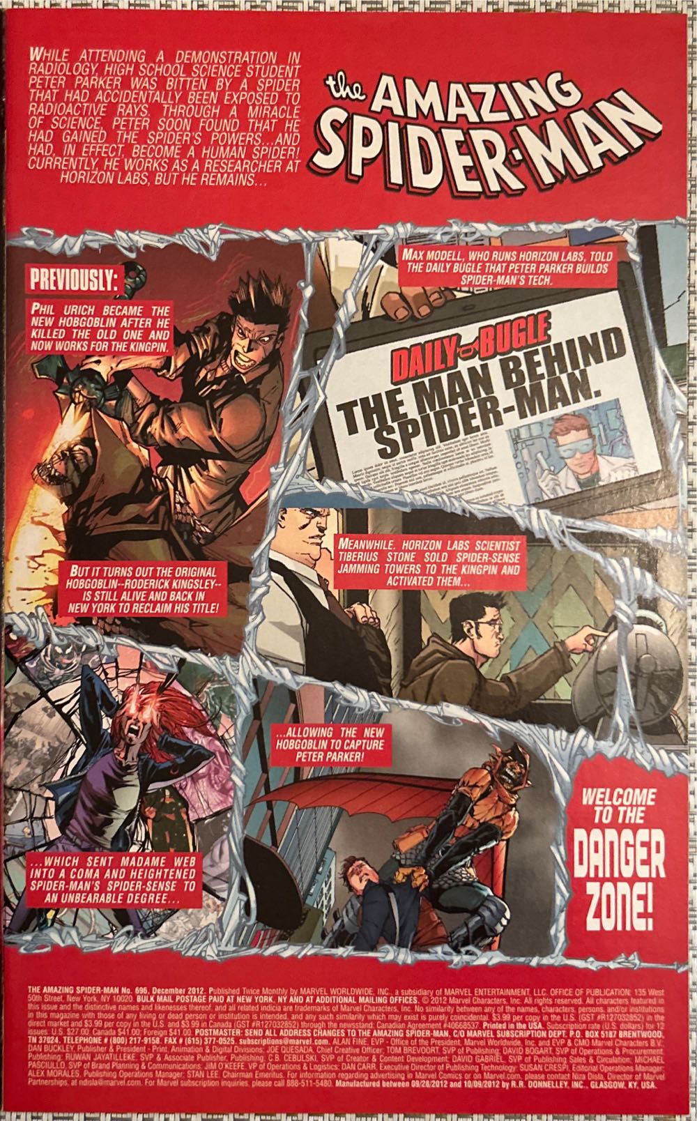 The Amazing Spider-Man 696 - Marvel Comics Amazing Spider-man* (696 - Dec 2012) comic book collectible [Barcode 75960604716169611] - Main Image 3