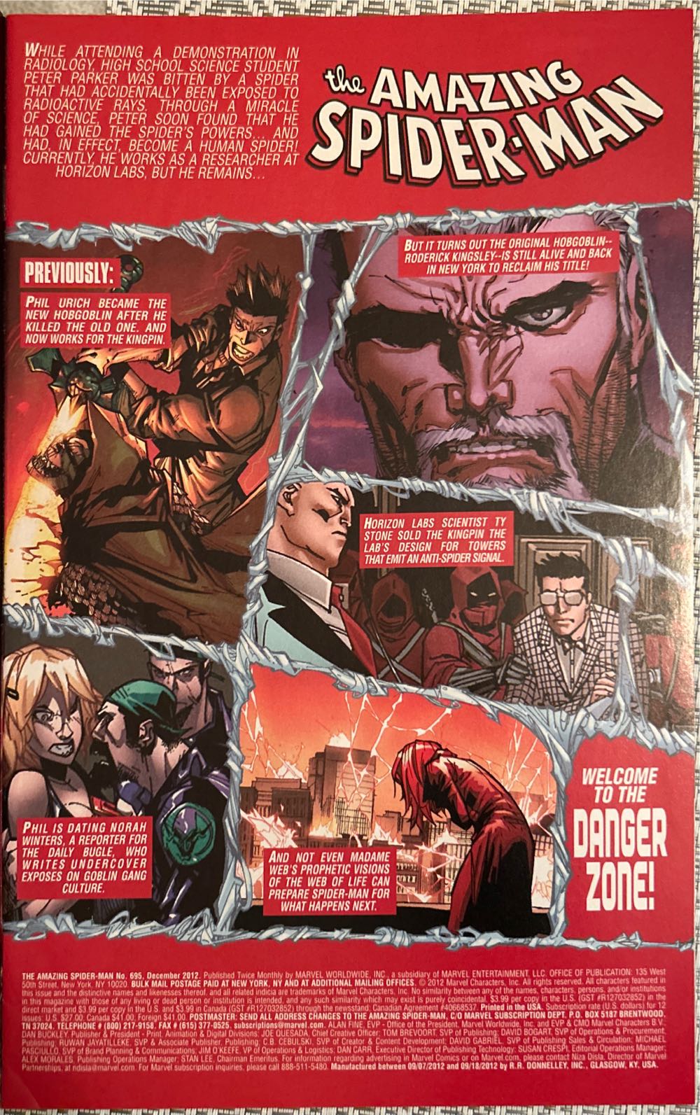 The Amazing Spider-Man 695 - Marvel Comics Amazing Spider-man* (695 - Dec 2012) comic book collectible [Barcode 75960604716169511] - Main Image 3