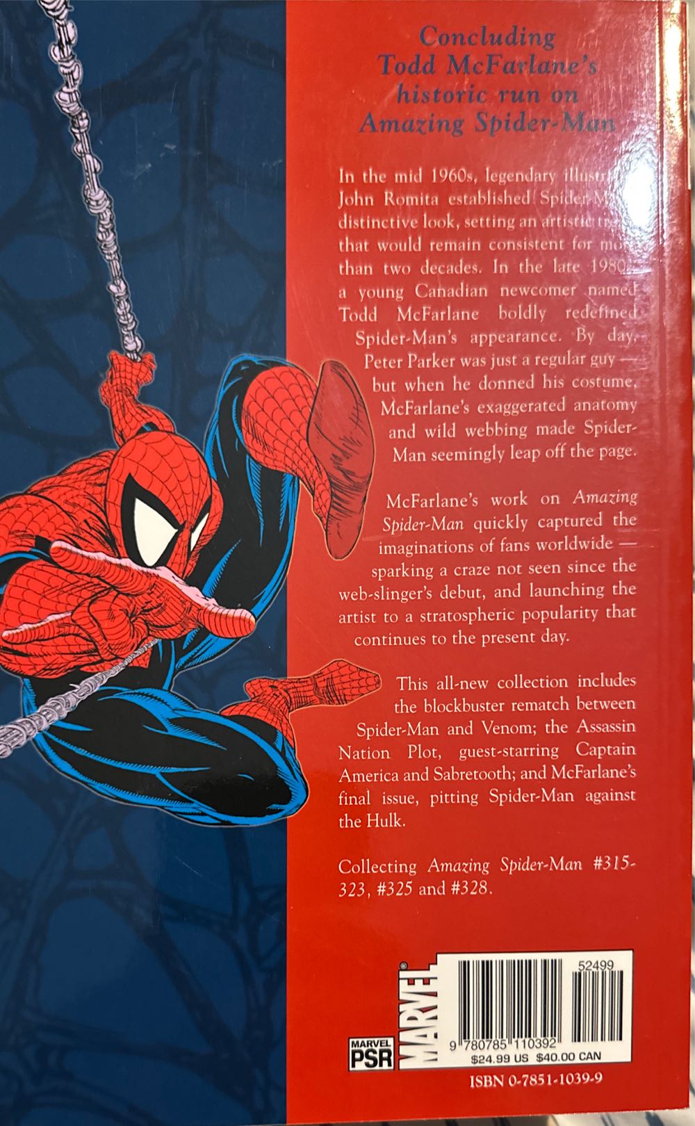 Spider-Man Legends: Todd McFarlane Vol. 3 - Marvel (315-323 - Sep 2004) comic book collectible [Barcode 9780785110392] - Main Image 2