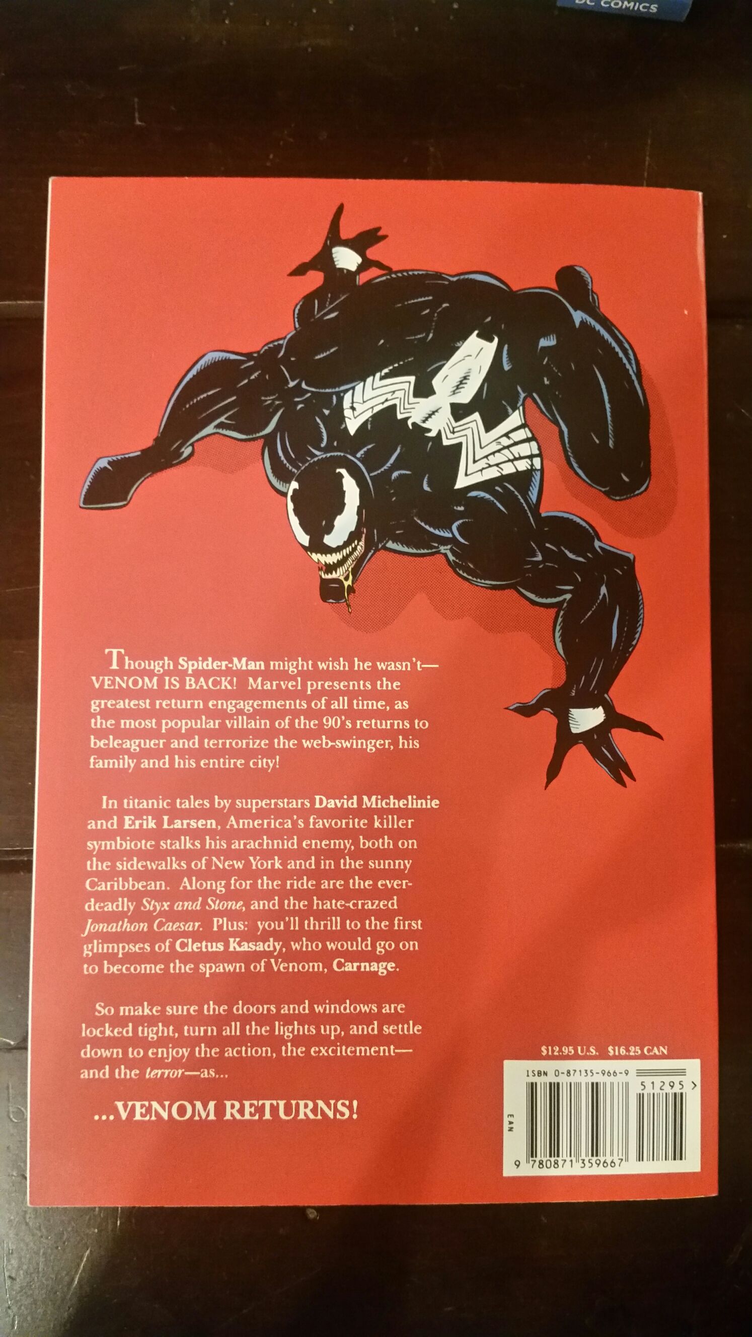 Spider-man: Venom Returns - Marvel (1 - 03/1993) comic book collectible [Barcode 9780871359667] - Main Image 2