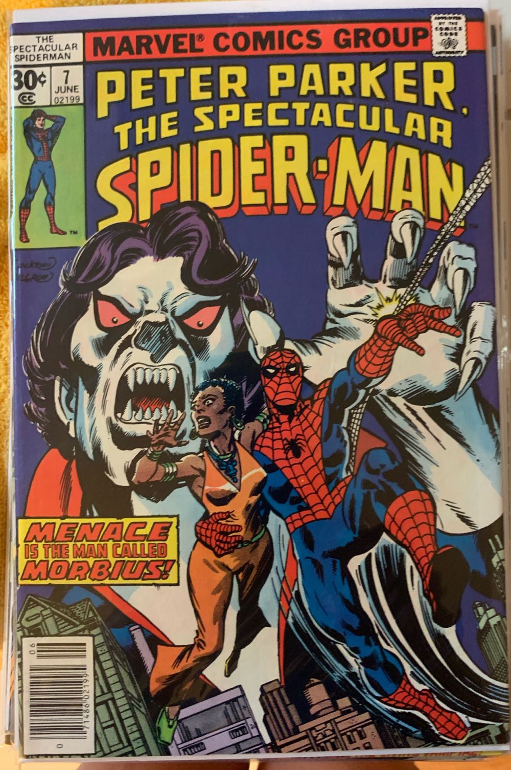 Peter Parker, The Spectacular Spider-man - Marvel Comics Group (7 - Jun 1977) comic book collectible [Barcode 7148602199] - Main Image 2