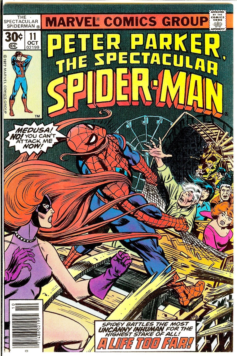 Peter Parker, The Spectacular Spider-Man - Marvel Comics (11 - Oct 1977) comic book collectible [Barcode 7148602199] - Main Image 2