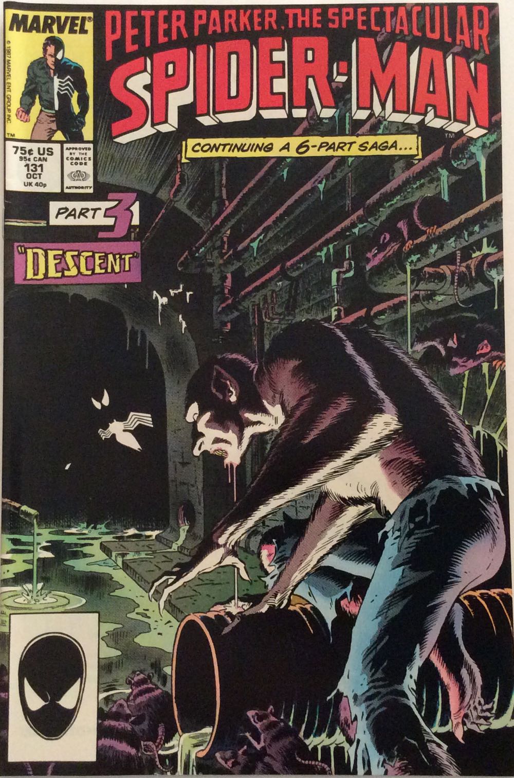 Peter Parker, The Spectacular Spider-Man - Marvel Comics (131 - Oct 1987) comic book collectible [Barcode 07148602199510] - Main Image 2