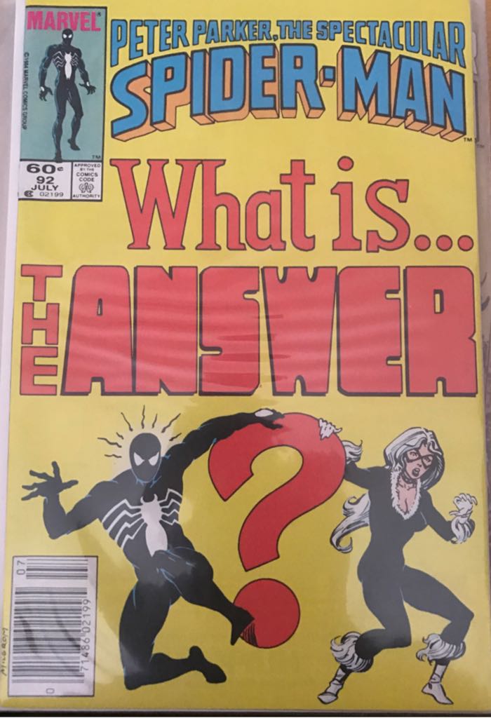 Peter Parker, The Spectacular Spider-Man - Marvel Comics Group (92 - 07/1984) comic book collectible [Barcode 07148602199507] - Main Image 1