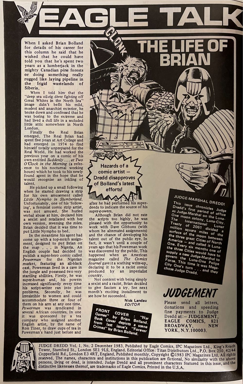 Judge Dredd - Eagle (2 - Dec 1983) comic book collectible [Barcode 827714004496] - Main Image 4