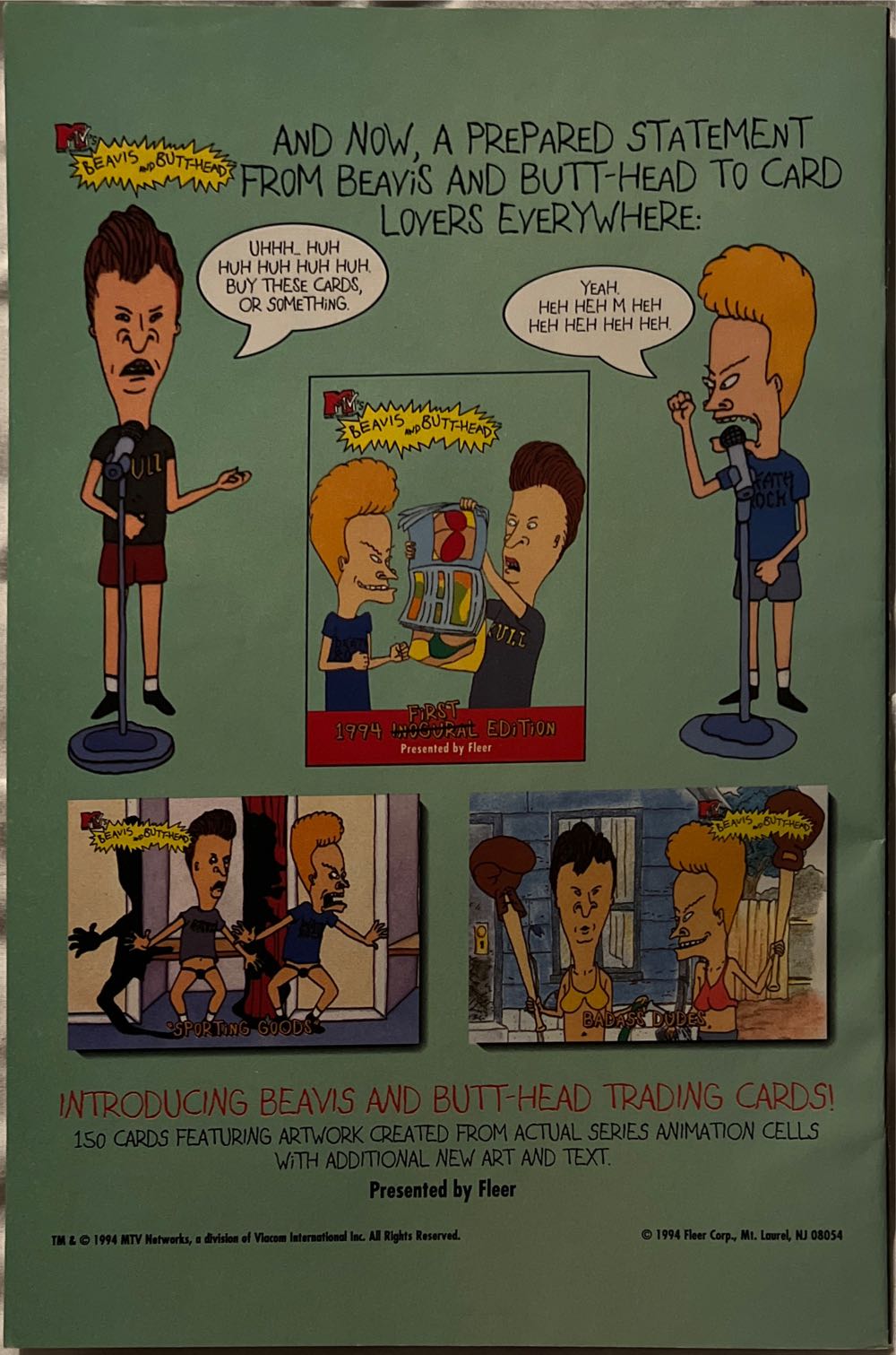 Beavis And Butt-Head - Marvel Comics (5 - Jul 1994) comic book collectible [Barcode 759606011094] - Main Image 2