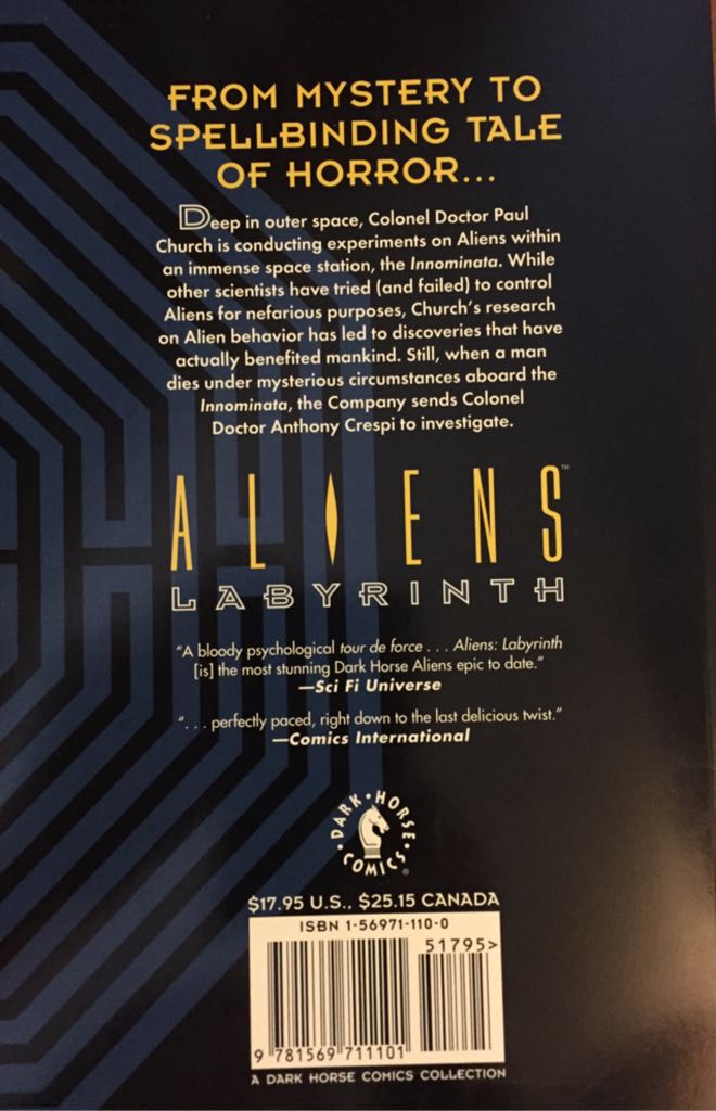 Aliens: Labyrinth  (1 - 8/1/95) comic book collectible [Barcode 9781852866686] - Main Image 2