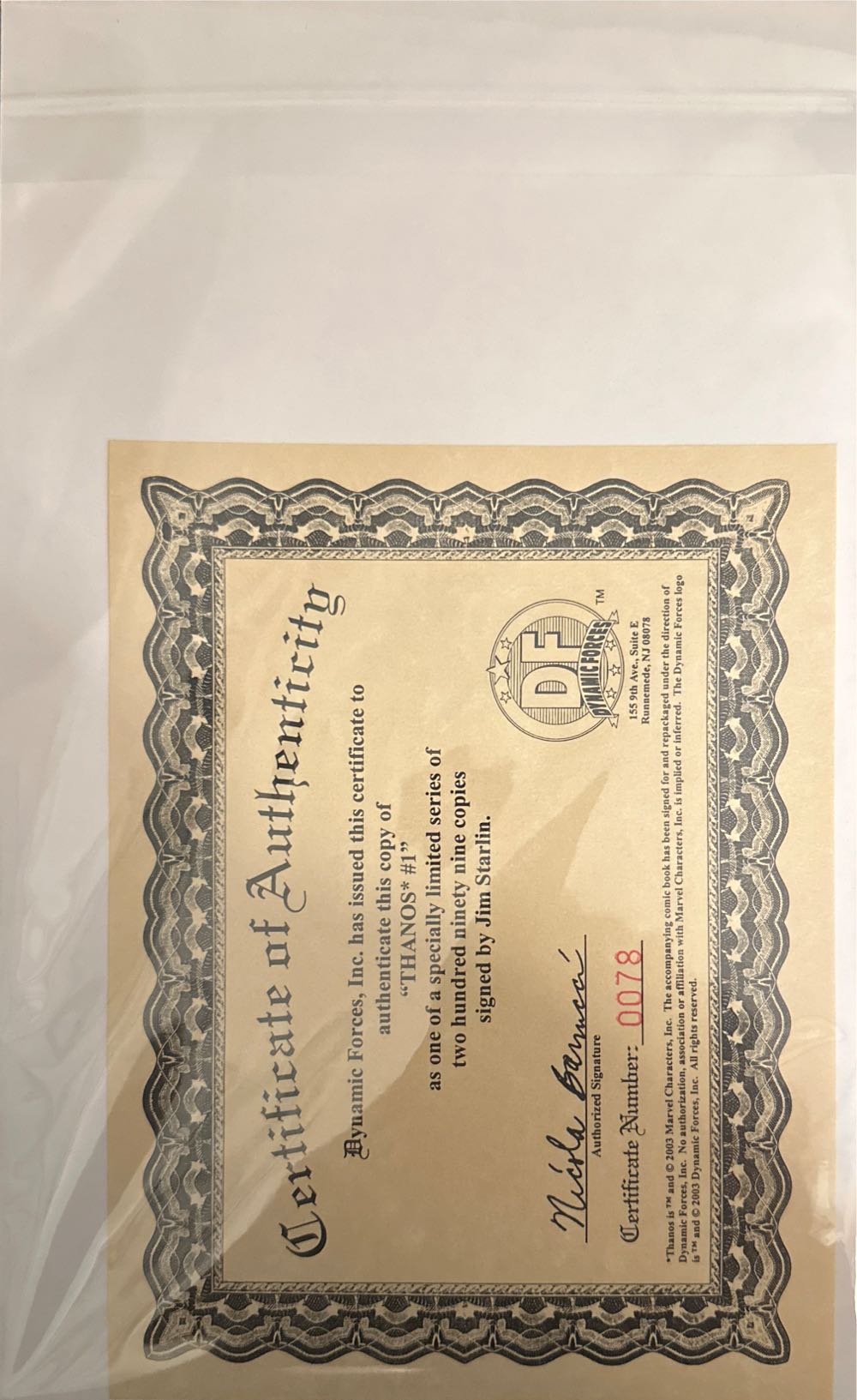 Thanos - Marvel Comics (1 - Dec 2003) comic book collectible [Barcode 75960605488600111] - Main Image 2