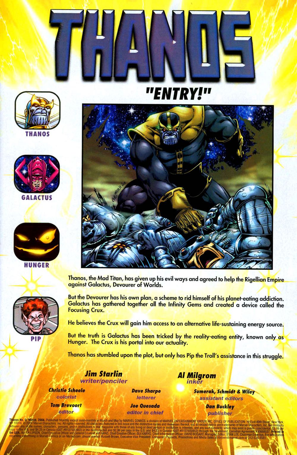 Thanos Vol. 1 - Marvel Comics (5 - Apr 2003) comic book collectible [Barcode 75960605488600511] - Main Image 2