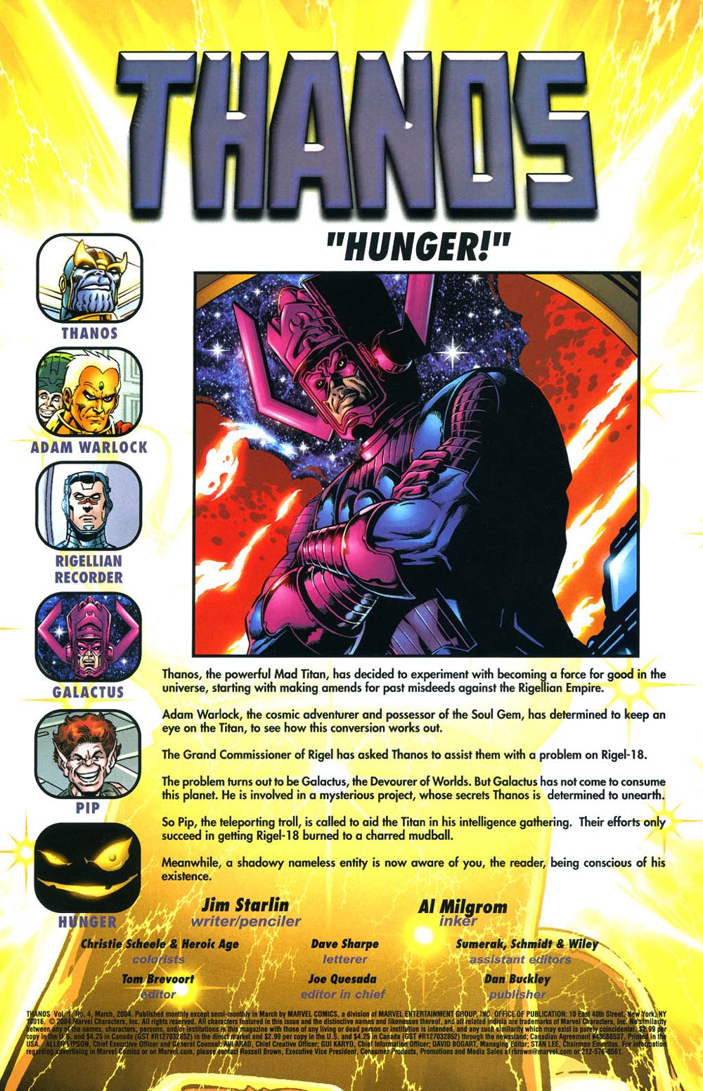 Thanos - Marvel Comics (4 - Mar 2004) comic book collectible [Barcode 75960605488600411] - Main Image 2