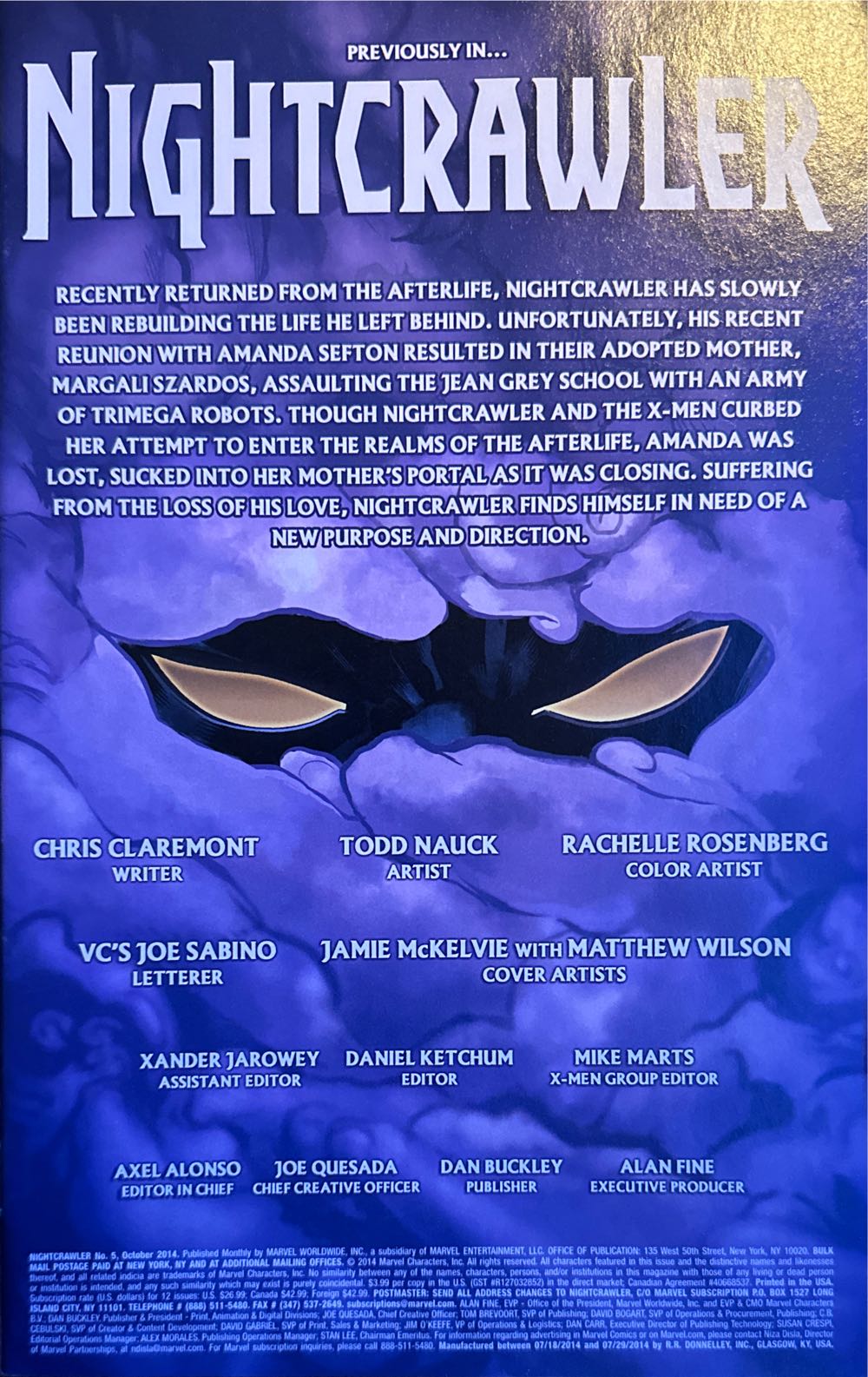 Nightcrawler (Vol. 4) - Marvel Comics (5 - Oct 2014) comic book collectible [Barcode 75960608060100511] - Main Image 2