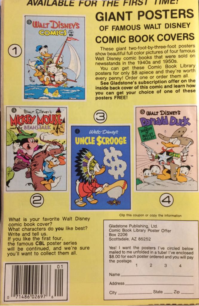 Donald Duck - Gladstone (249 - 01/1987) comic book collectible [Barcode 714899212030] - Main Image 2