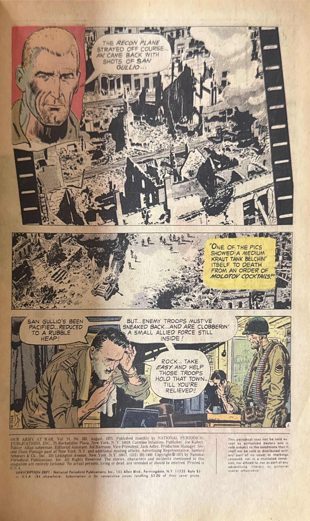 Our Army At War Featuring Sgt. Rock - DC (283 - Aug 1975) comic book collectible [Barcode 070989306004] - Main Image 3