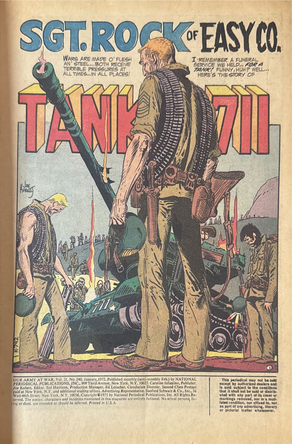 Our Army At War - DC Comics (240 - Jan 1972) comic book collectible - Main Image 3