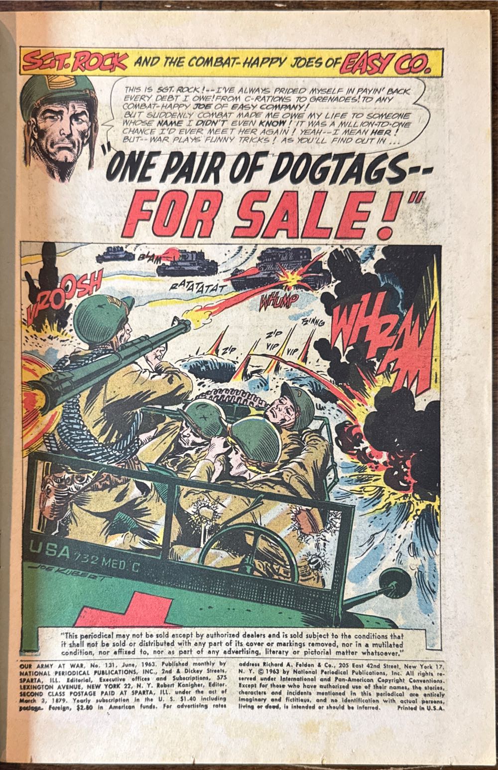 Our Army At War - National Periodical Publications Inc. (131 - Jun 1963) comic book collectible [Barcode 9781401229429] - Main Image 3