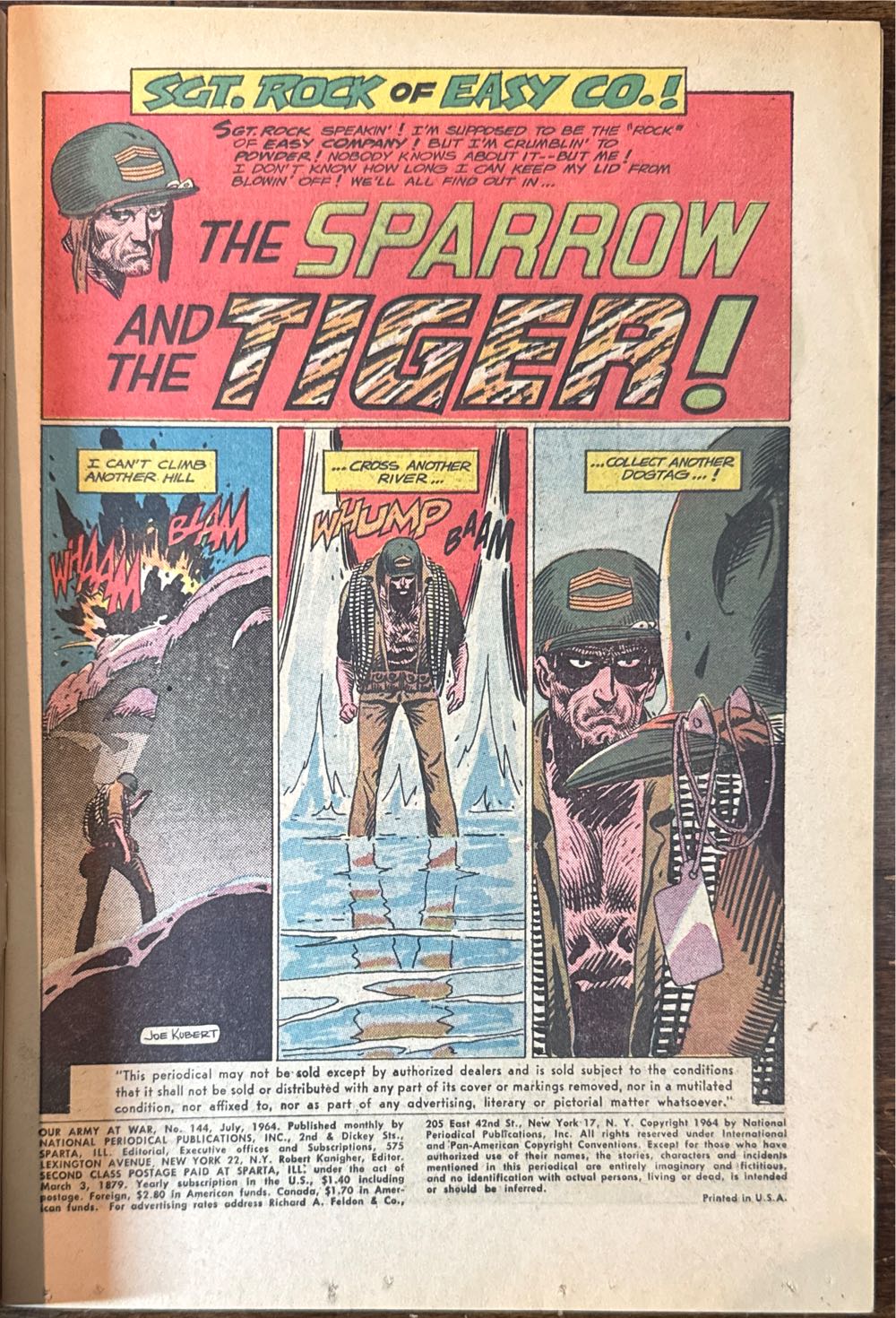 Our Army At War - National Periodical Publications Inc. (144 - Jul 1964) comic book collectible [Barcode 9781401229429] - Main Image 3