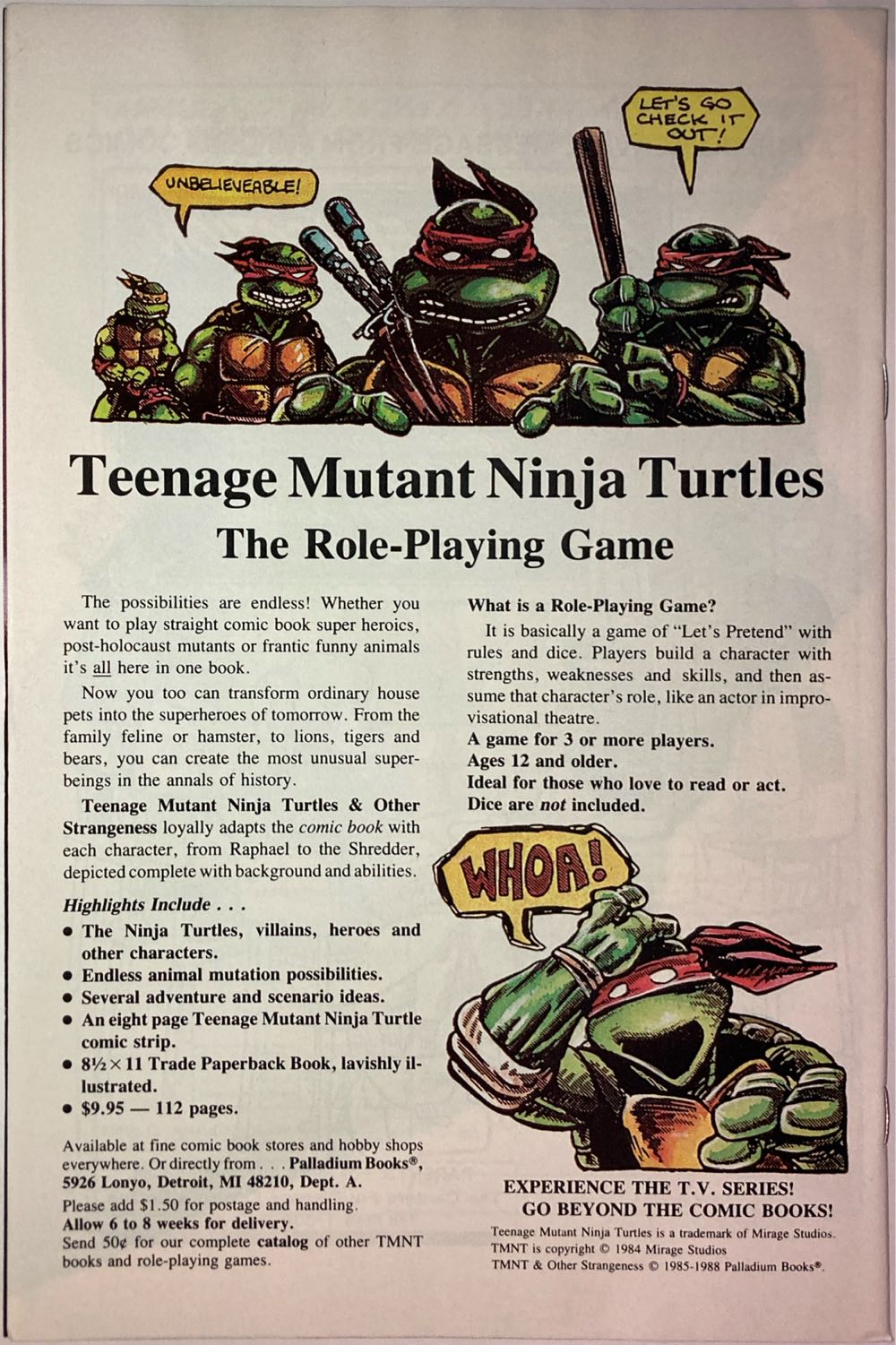 Tales Of The Teenage Mutant Ninja Turtles - Mirage Studios (3 - Dec 1988) comic book collectible [Barcode 076956145317] - Main Image 2
