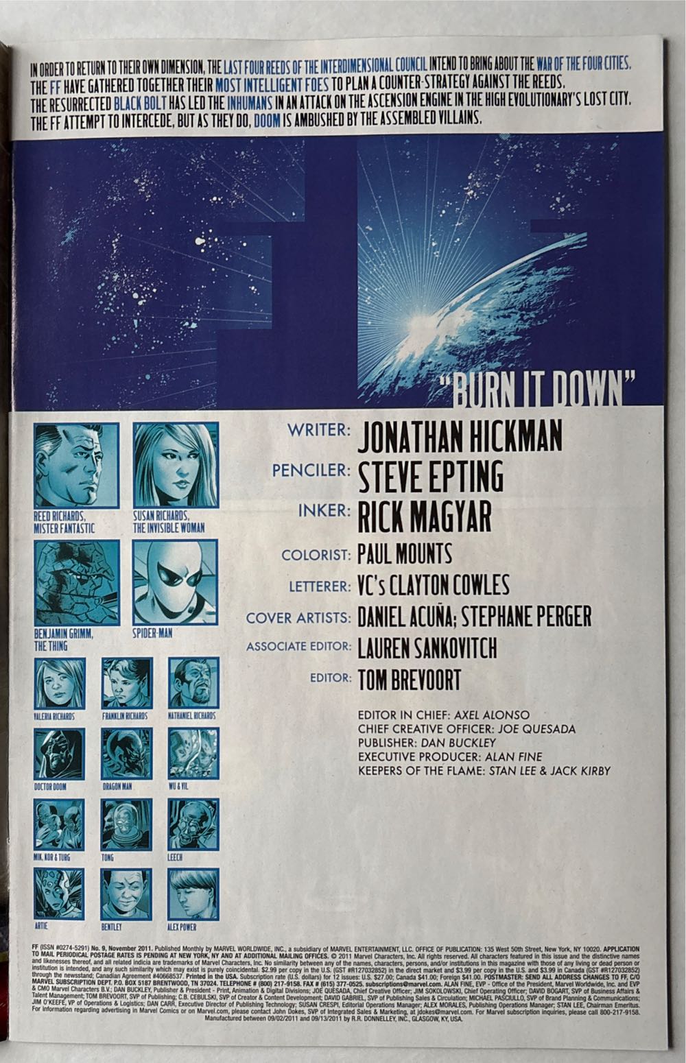 Fantastic Four - Marvel Comics (9 - Nov 2011) comic book collectible [Barcode 75960607495200911] - Main Image 2