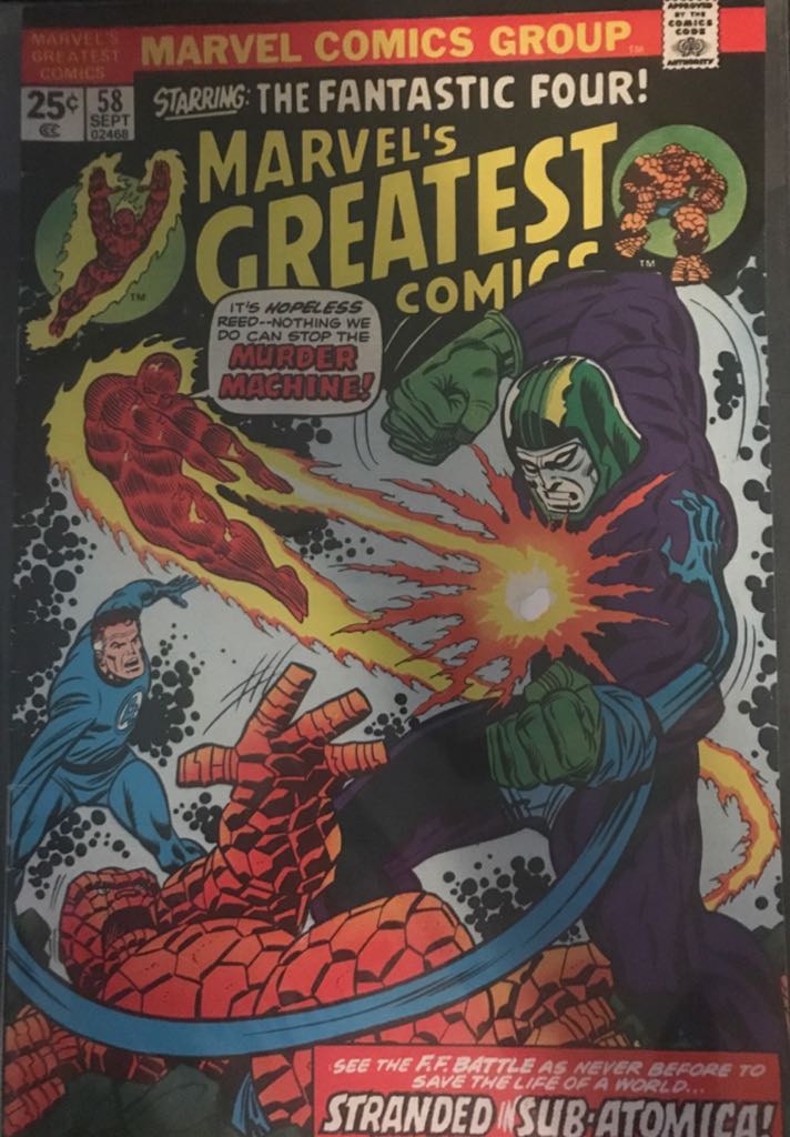 Marvel’s Greatest Comics - A Marvel Magazine (58 - Sep 1975) comic book collectible [Barcode 759606072446] - Main Image 1