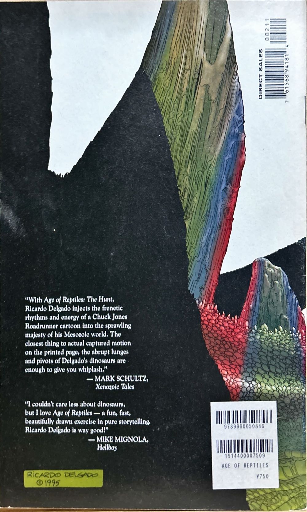 Age Of Reptiles: The Hunt - Dark  Horse Comics (2 - Jun 1996) comic book collectible [Barcode 761568941814] - Main Image 2