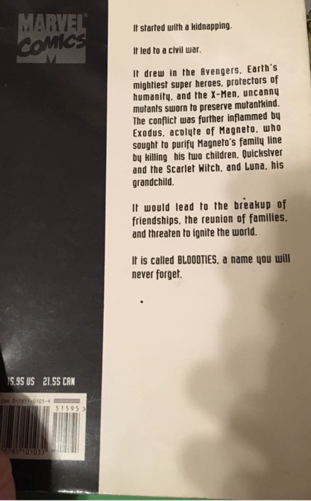 Bloodties  comic book collectible [Barcode 978078510103151595] - Main Image 2