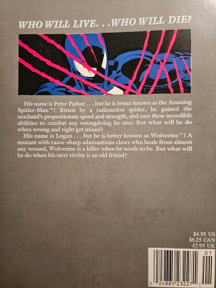 Spider-Man vs. Wolverine - Marvel Comics (1 - Jul 1990) comic book collectible [Barcode 024885232271] - Main Image 2