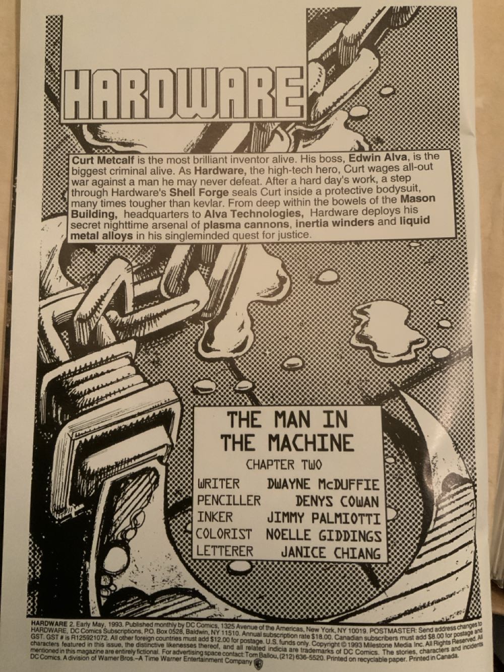 Hardware #2 - DC (2 - May 1993) comic book collectible [Barcode 761941200576] - Main Image 3