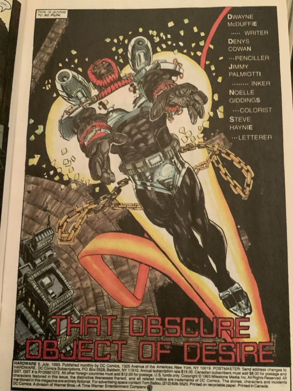 Hardware #5 - DC/Milestone (5 - Jul 1993) comic book collectible [Barcode 070989307018] - Main Image 2