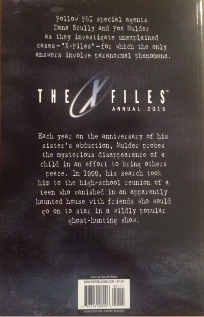 X-Files Annual 2015 - IDW (07/2015) comic book collectible [Barcode 82771400890600111] - Main Image 2