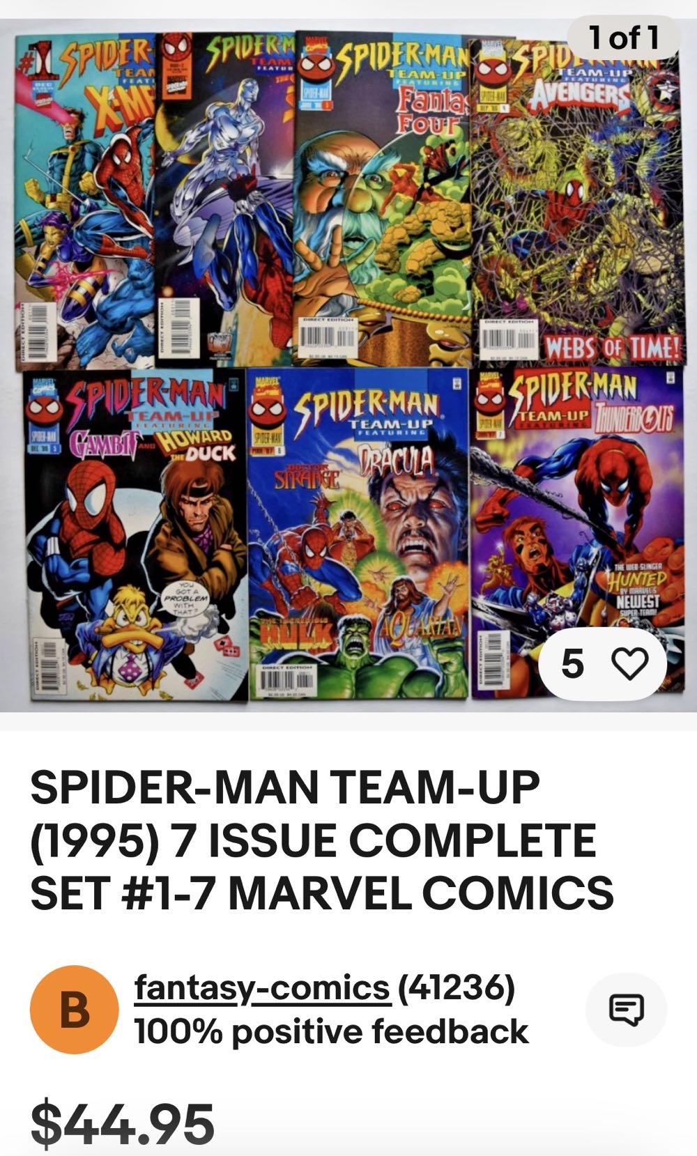 Spider-Man Team-Up - Marvel Comics (5 - Dec 1996) comic book collectible [Barcode 759606033942] - Main Image 2