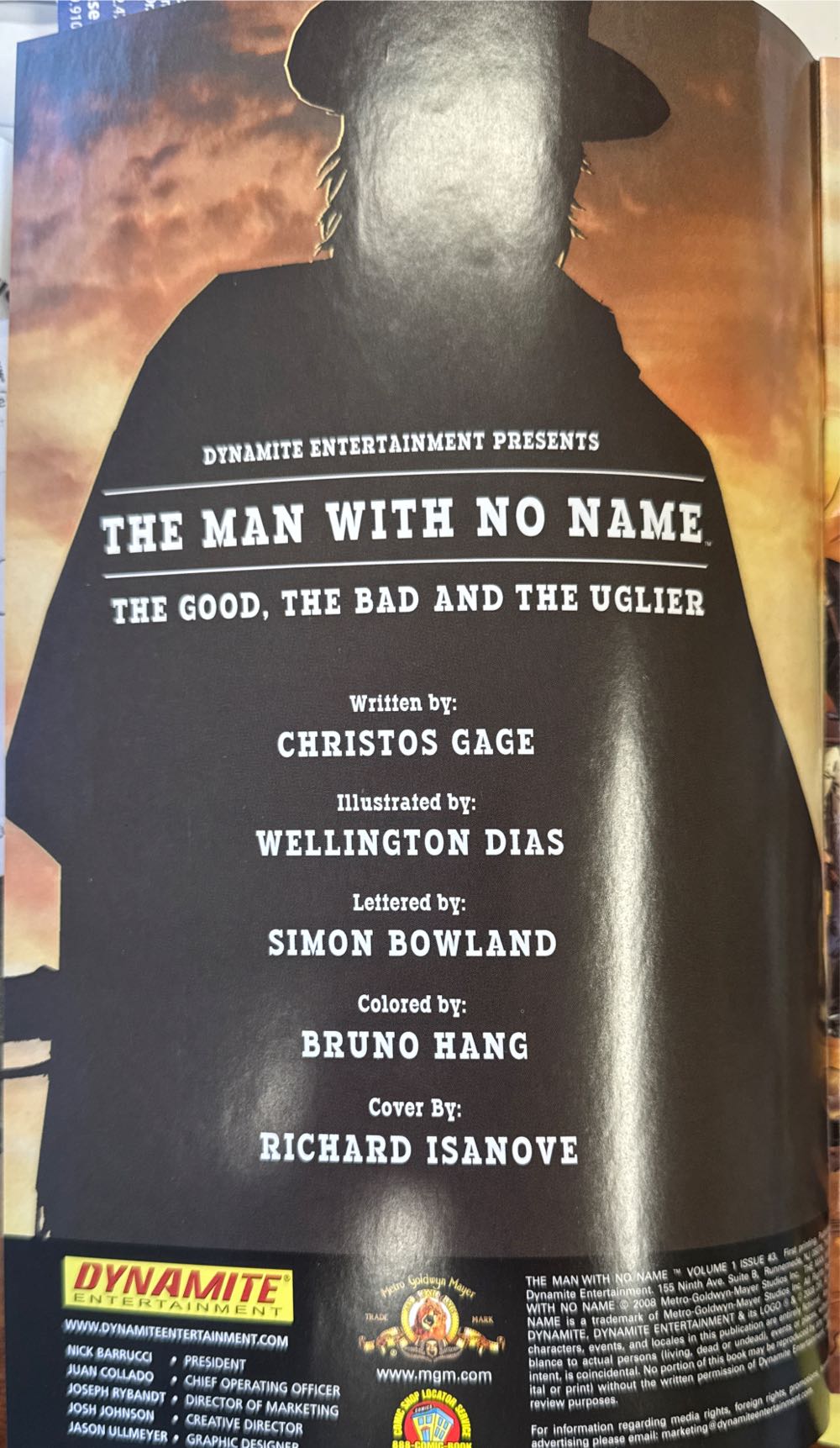 Man With No Name - Dynamite (3) comic book collectible [Barcode 725130098450] - Main Image 3