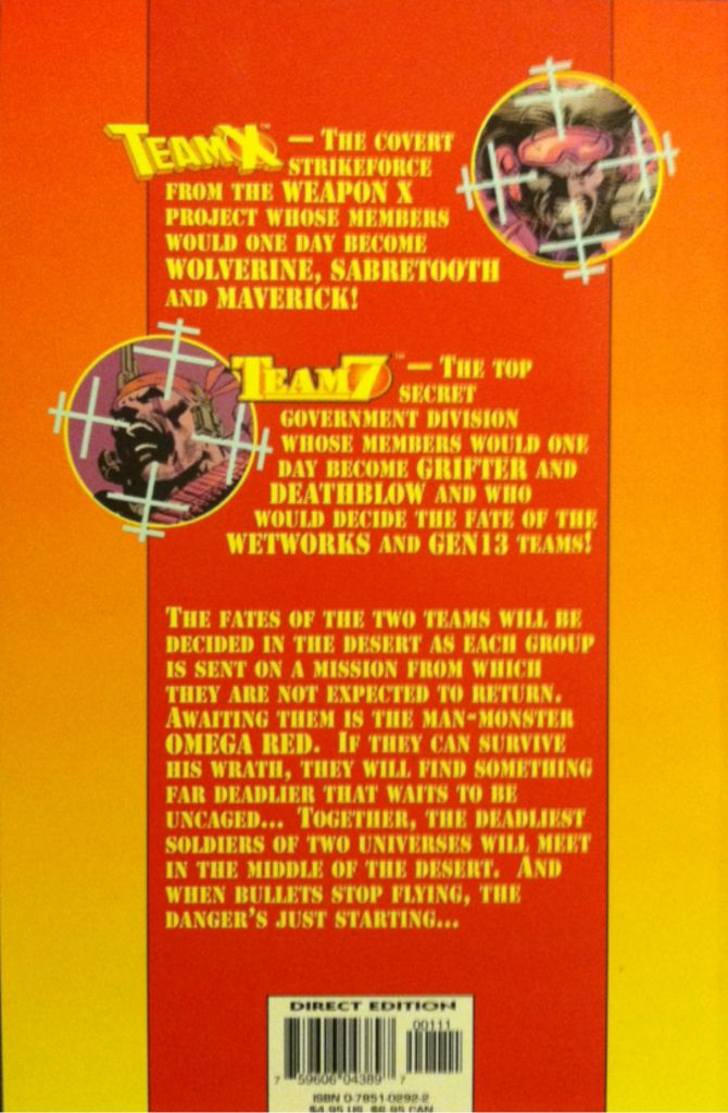 Team X  Team 7 - Image / Marvel Comics (1 - Jan 1996) comic book collectible [Barcode 759606043897] - Main Image 2