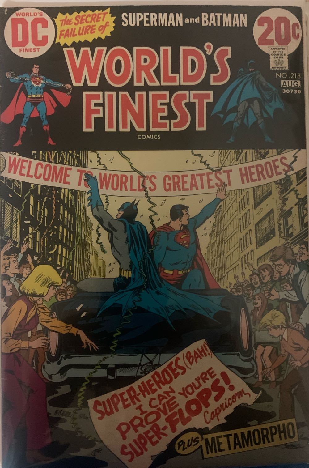 World’s Finest (1941) - DC (Detective Comics) (218 - Jul 1973) comic book collectible [Barcode 070989307308] - Main Image 2