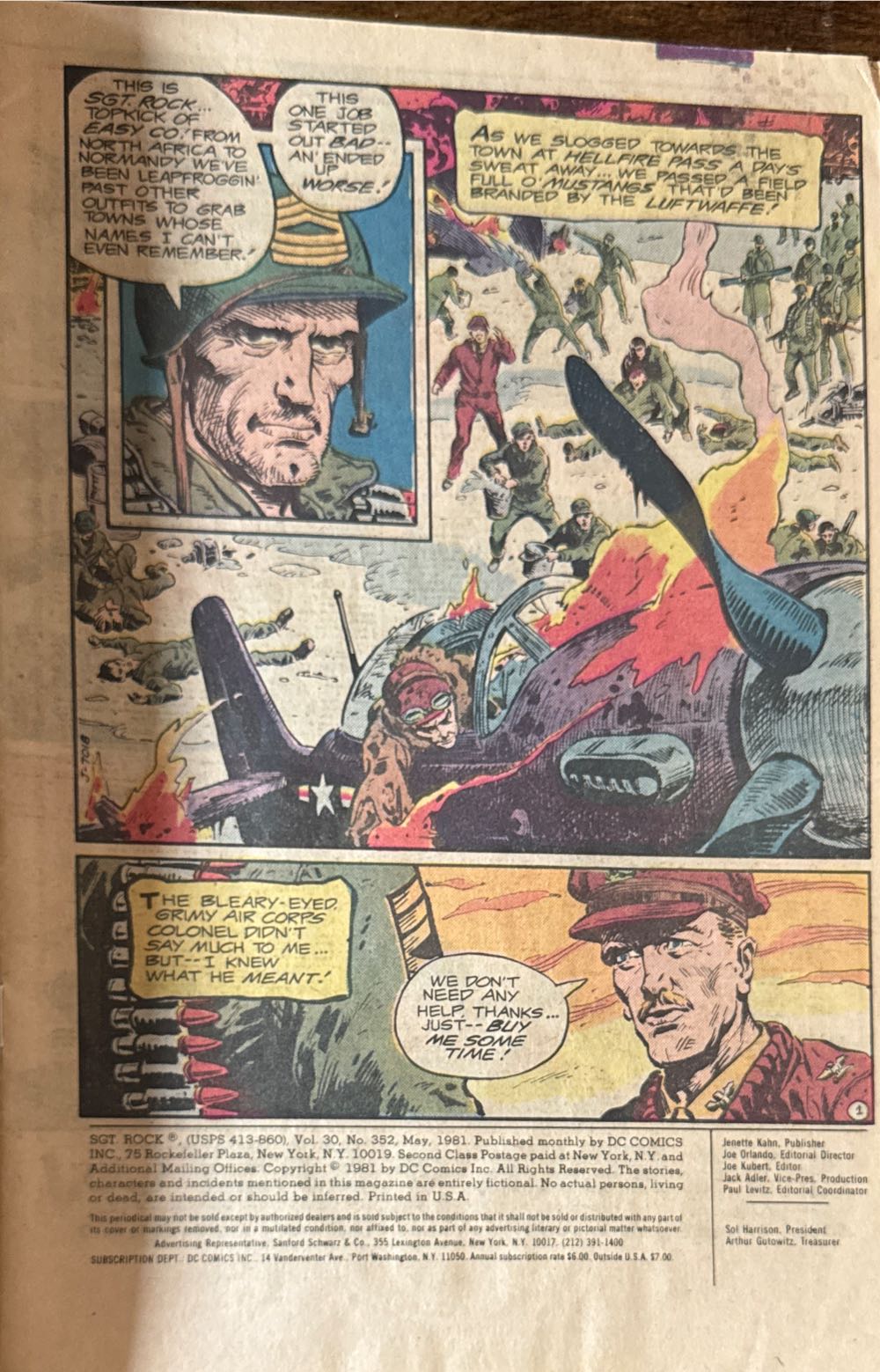 SGT Rock - DC Comics (352 - May 1981) comic book collectible [Barcode 070989306004] - Main Image 3