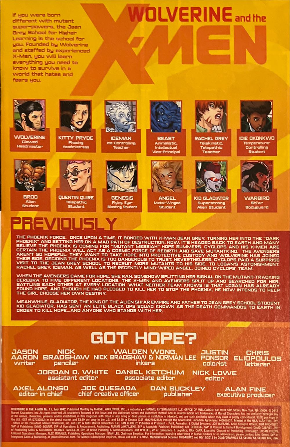 Wolverine And The X-Men - Marvel Comics (11 - Jul 2012) comic book collectible [Barcode 75960607566901111] - Main Image 3