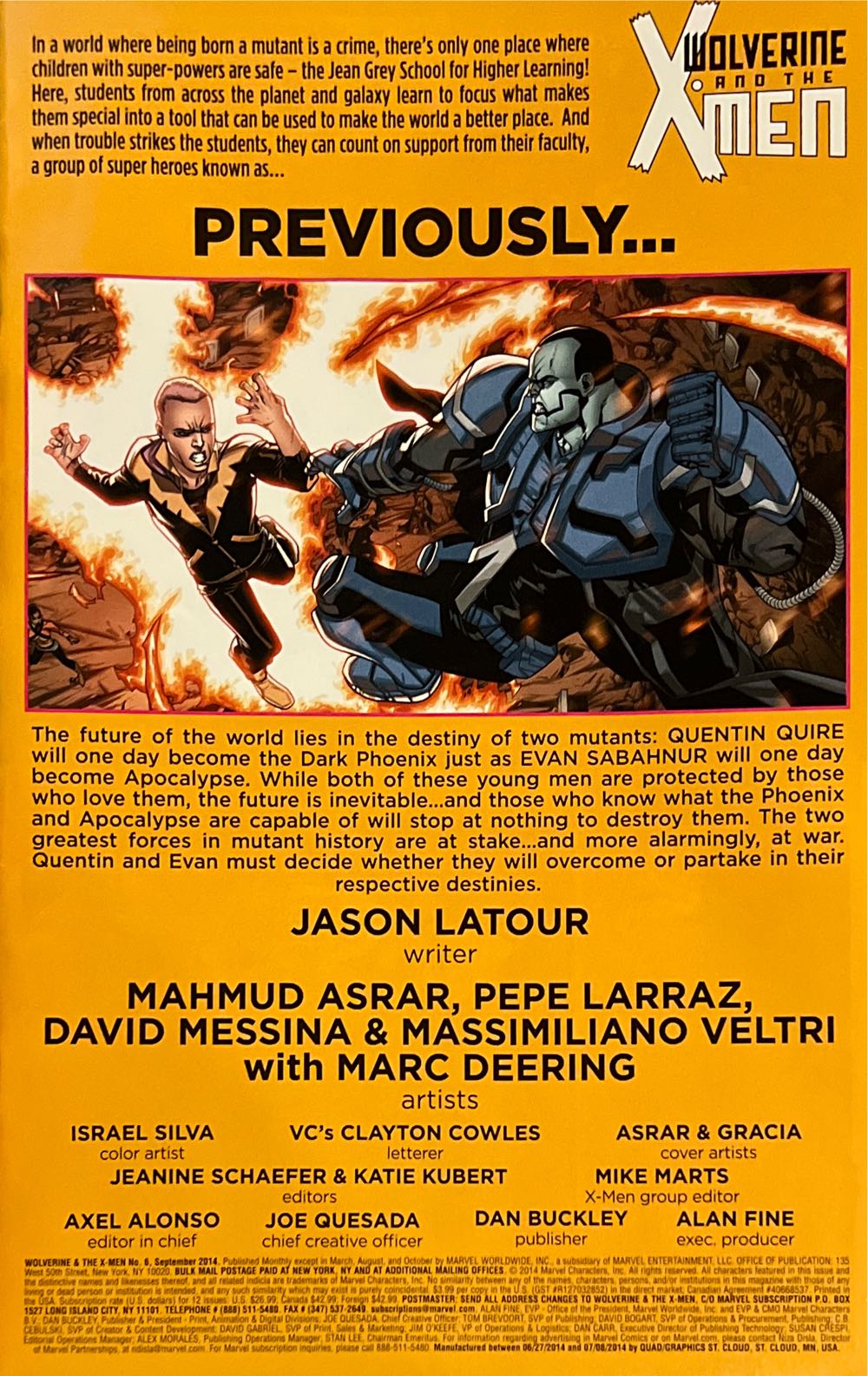 Wolverine And The X-Men (2014) - Marvel (6 - Sep 2014) comic book collectible [Barcode 75960607980300611] - Main Image 3